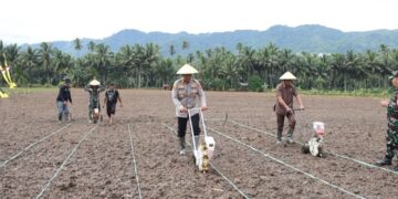 Dukung Swasembada Pangan Nasional, Polres Kotamobagu Gelar Penanaman Jagung Serentak Kuartal III