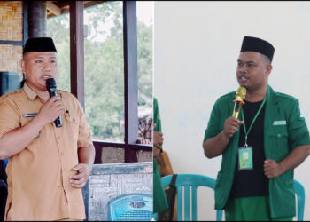 Sangadi Desa Wakat, Taufik Angkareda dan Ketua Rombongan Rihlah Abdul Rajak Babuntai