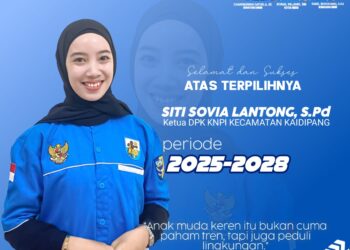 Foto : Siti Sovia Lantong (Vivi), Ketua DPK KNPI Kecamatan Kaidipang periode 2025 - 2028.