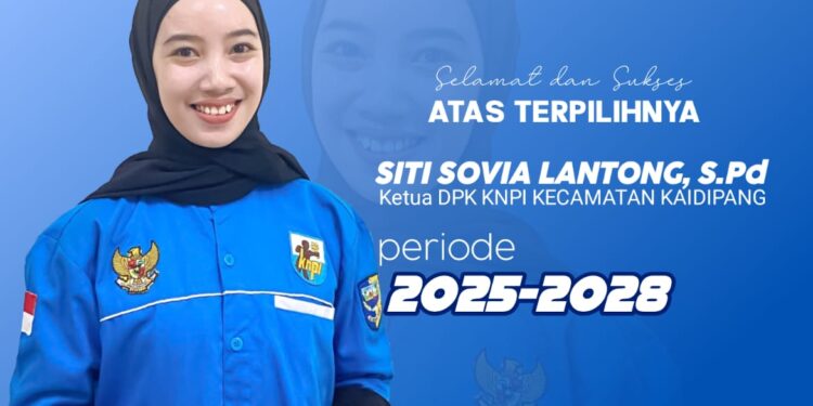 Foto : Siti Sovia Lantong (Vivi), Ketua DPK KNPI Kecamatan Kaidipang periode 2025 - 2028.