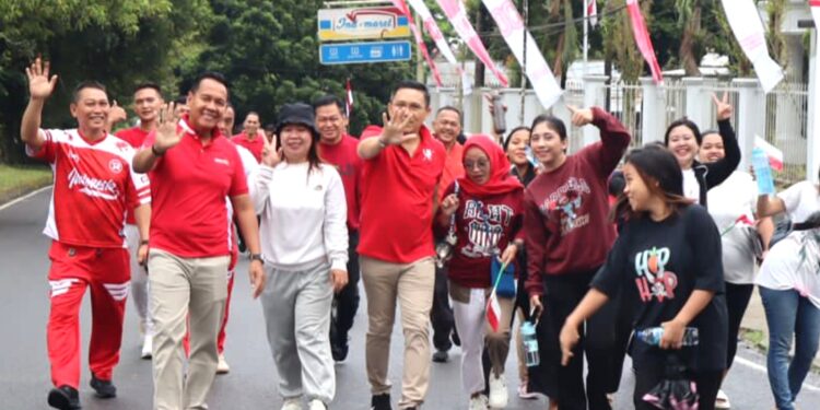 Sambut Hari Kemerdekaan RI, Polres Kotamobagu Gelar Olah Raga Bersama Masyarakat