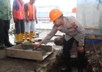 Revitalisasi, Kapolres Kotamobagu Letakkan Batu Pertama Pembangunan TK Bhayangkari