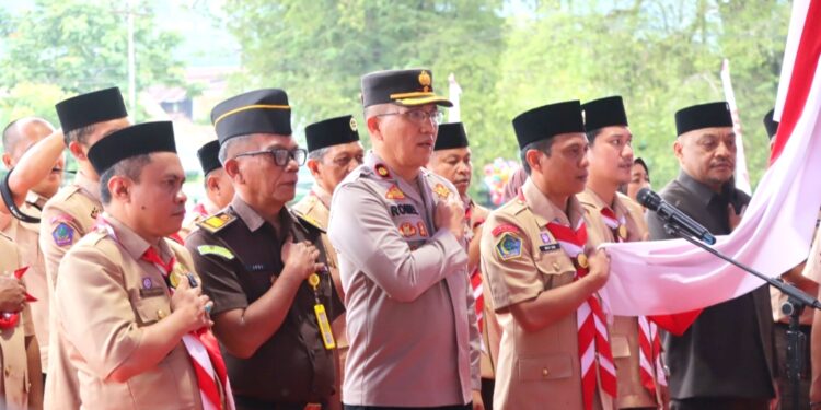 Wakapolres Kotamobagu Hadiri Upacara Peringatan Hari Gerakan Pramuka ke 64