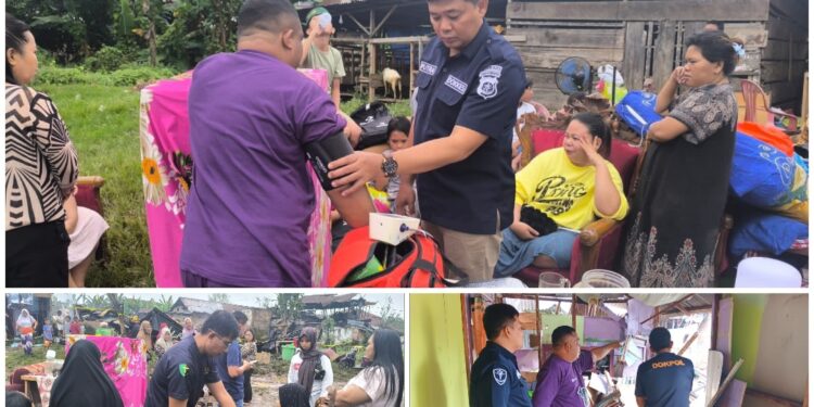 Wujud Kepedulian, Polres Kotamobagu Turunkan Tim Sidokkes di Lokasi Kebakaran Gogagoman