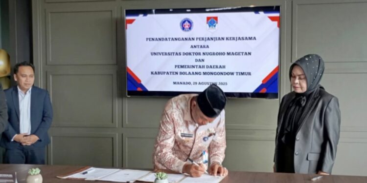Dorong Peningkatan Dunia Pendidikan, Oskar Manoppo Teken Kerjasama dengan UDN Magetan
