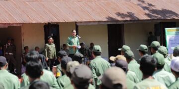 Wali Kota Weny Gaib, Kukuhkan Anggota Sat Linmas se Kotamobagu