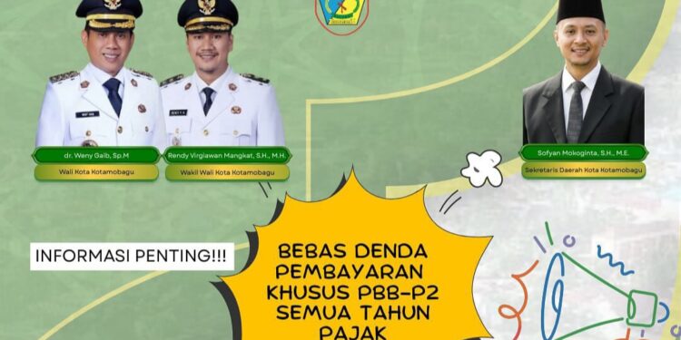 Pemkot Kotamobagu Hapus Denda Administrasi PBB, Masyarakat Diimbau Segera Lunasi Pajak