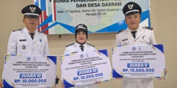 Dipimpin Imelda Pasambuna, Desa Pontodon Timur Raih Juara III Lomba Desa Tingkat Provinsi Sulut