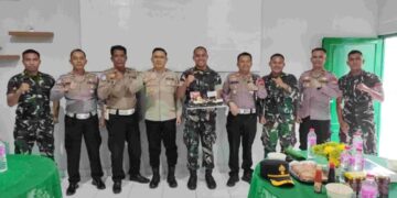 TNI–Polri Kompak! Polres Kotamobagu Turut Rayakan HUT TNI ke-80 di Kipan C Yonif 713/Satya Tama