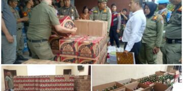 Gelar Operasi Penindakan, Tim Terpadu Pemkot Kotamobagu Sita Belasan Ribu Botol Miras Tanpa Izin