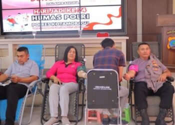 Sambut HUT ke 74 Humas Polri, Polres Kotamobagu Gelar Aksi Donor Darah