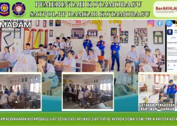 Damkar Kotamobagu Edukasi Aplikasi “Siap Tertib” di SMK 23 Maret Kotamobagu