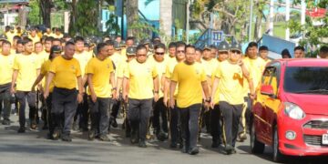 Jaga Kebugaran Personel, AKBP Irwanto Pimpin Olahraga Pagi Jajaran Polres Kotamobagu