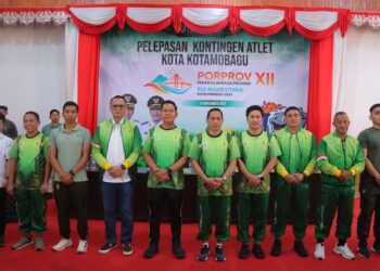Wujud Dukungan, AKBP Irwanto Hadiri Pelepasan Kontingen Kotamobagu untuk Porprov ke XII Sulut