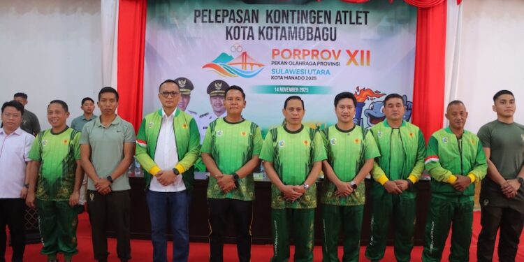 Wujud Dukungan, AKBP Irwanto Hadiri Pelepasan Kontingen Kotamobagu untuk Porprov ke XII Sulut