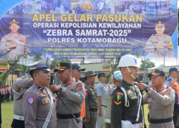 Ops Zebra Samrat 2025 Resmi Dimulai, Kapolres Kotamobagu Pimpinan Apel Kesiapan Pasukan