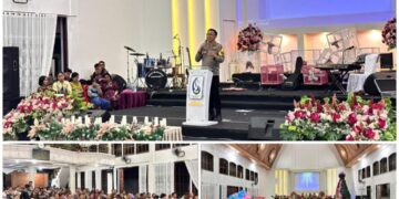 Totalitas Polri, Wakapolres Kotamobagu Hadiri Ibadah Gembala se Bolmong Raya