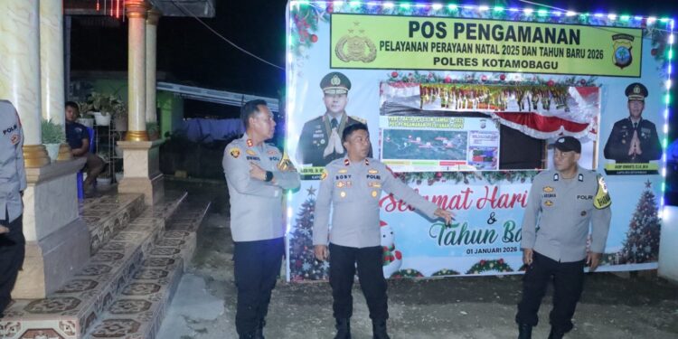 Pastikan Pengamanan Ibadah Natal Berjalan Baik, Kapolres Kotamobagu Tinjau Pos Pam di Sejumlah Titik