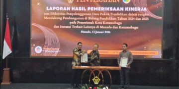 Wali Kota Kotamobagu Terima LHP Penyelenggaraan Dapodik dari BPK RI Perwakilan Sulut