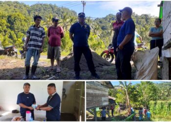 Bangun Pos Pilar Kebangsaan, Warga Desa Abak dan Personel Polsek Lolayan Kerja Bakti Pembersihan Lahan