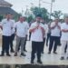 Foto : Bupati Boltara, Sirajudin Lasena saat menyampaikan sambutannya didepan masa aksi AMPB