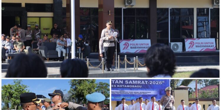 Apel Gelar Pasukan Tandai Dimulainya Ops Keselamatan Samrat Polres Kotamobagu Tahun 2026