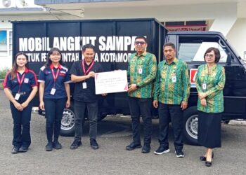 Wujud Sinergitas, Pemkot Kotamobagu Terima Bantuan Mobil Sampah dari Pihak Alfamidi