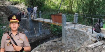 Inovasi Pelayanan Sosial, Polres Kotamobagu Bangun Jembatan MOTABI di Kelurahan Biga