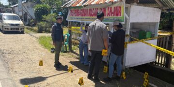 Foto : Proses rekonstruksi Polres Boltara di TKP dugaan pembunuhan almarhum Arwin Siki