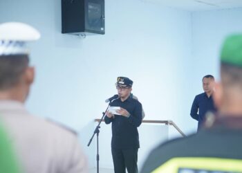 Foto : Saat Bupati Boltara Sirajudin Lasena memimpin Apel Gelar Pasukan Ketupat 2026