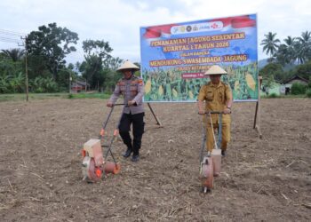 Dukung Ketahanan Pangan Nasional, Polres Kotamobagu Gelar Penanaman Jagung Kuartal I 2026