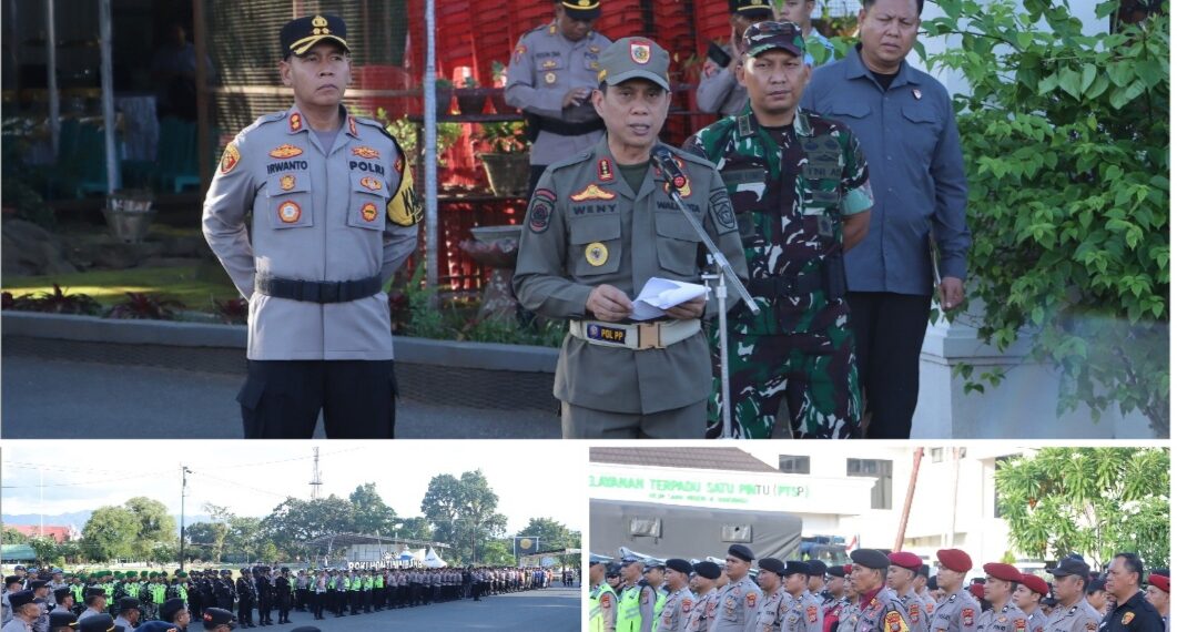 Kapolres Kotamobagu Bersama Forkopimda Pimpin Apel Gelar Pasukan, Pastikan Takbiran Berjalan Lancar