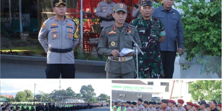 Kapolres Kotamobagu Bersama Forkopimda Pimpin Apel Gelar Pasukan, Pastikan Takbiran Berjalan Lancar